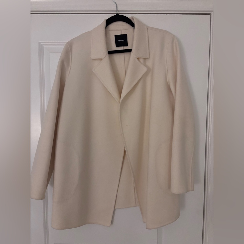Theory - Cream Wool and Cashmere Coat
